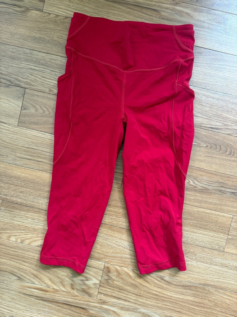 lululemon athletica Red Cropped High-Waist Leggings